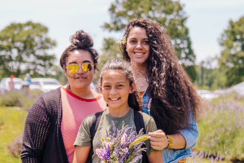 Family attending the lavender festival