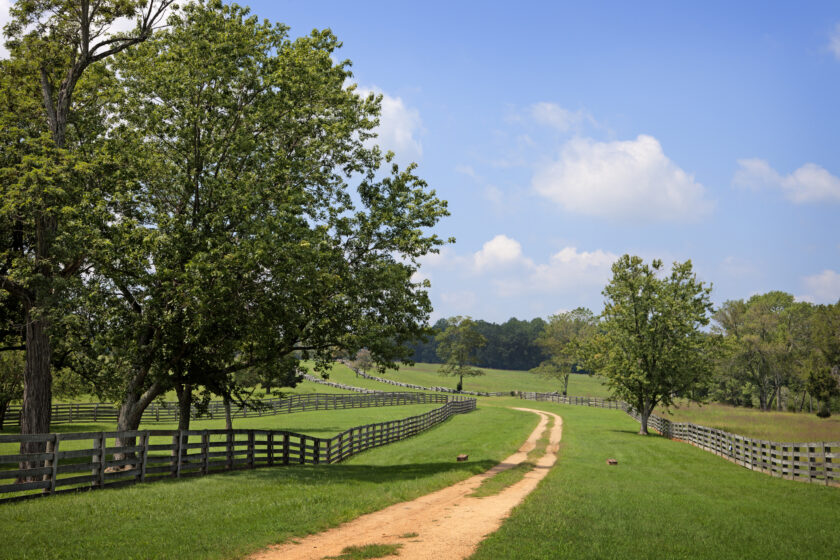 A country lane at the American Civil War battle site of Appomattox.